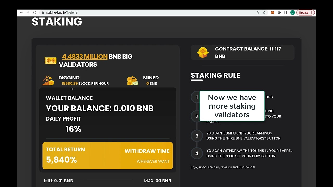 staking-bnb.io : how to use (invest / compound /withdraw profit)