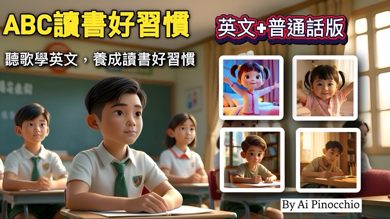 ABC讀書好習慣｜普通話+英文兒歌丨陪孩子快樂學英文＋學習好習慣，爸媽必播的兒童教育歌曲！