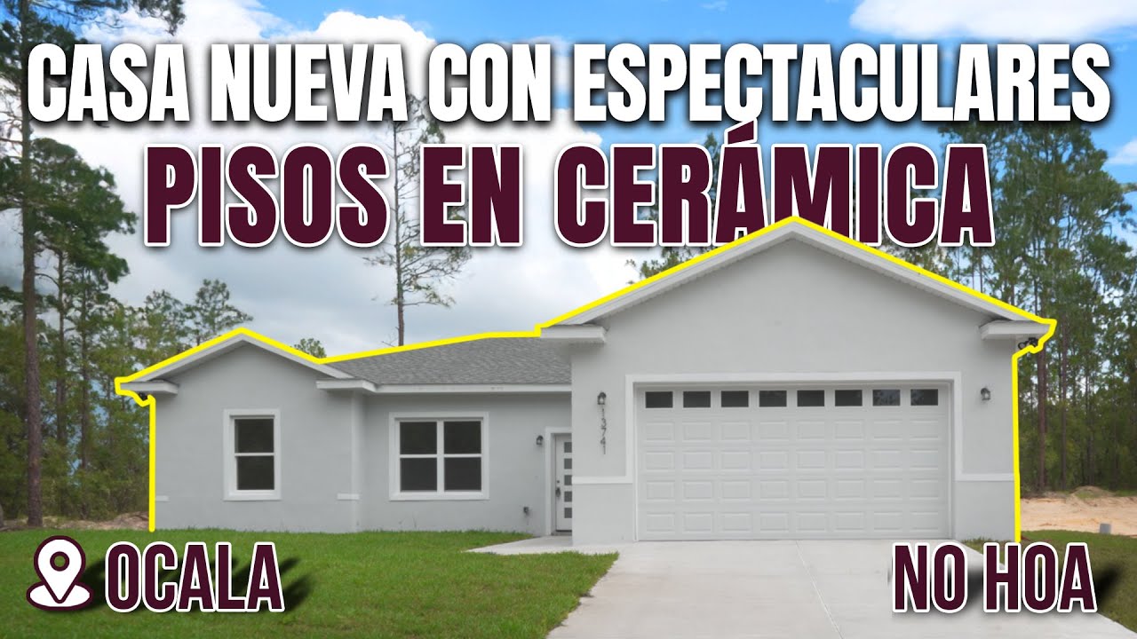 ¡Casa Nuevacon Pisos en Cerámica de Lujo 🔥 Sin HOA - Ocala Florida
