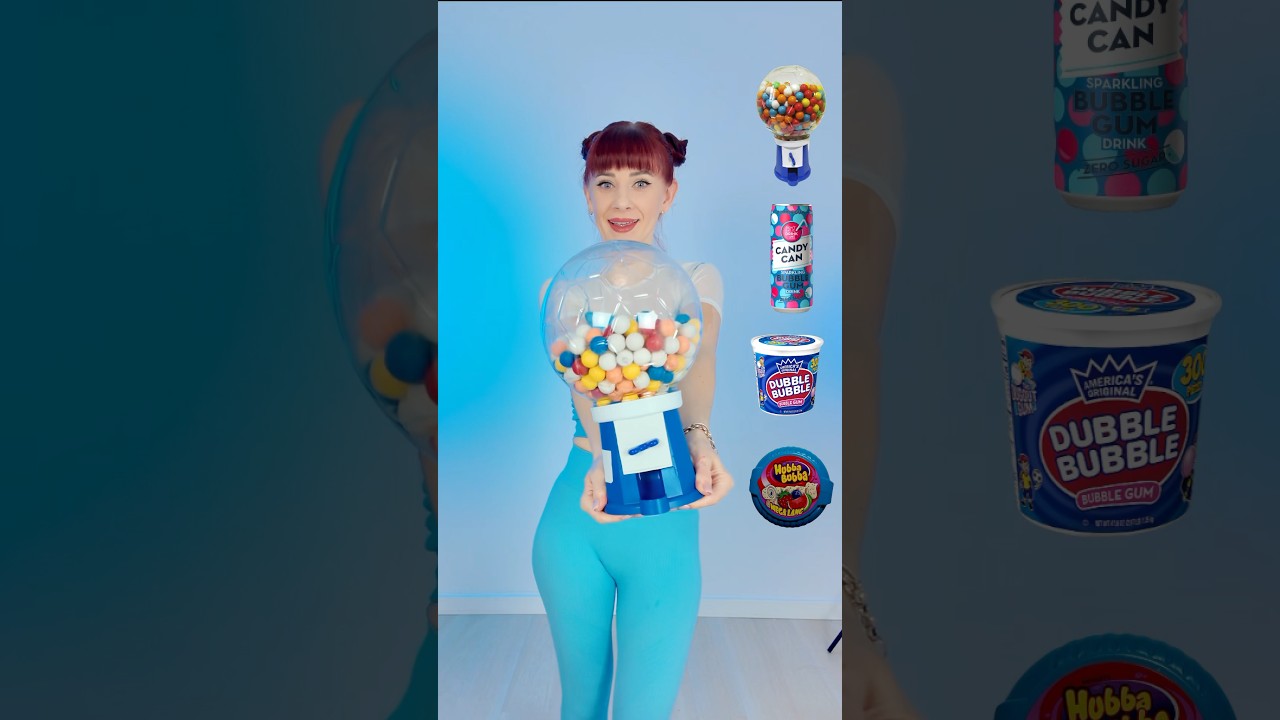 ASMR Emoji Bubble Gum Party Drink VS Gum #asmr #mukbang