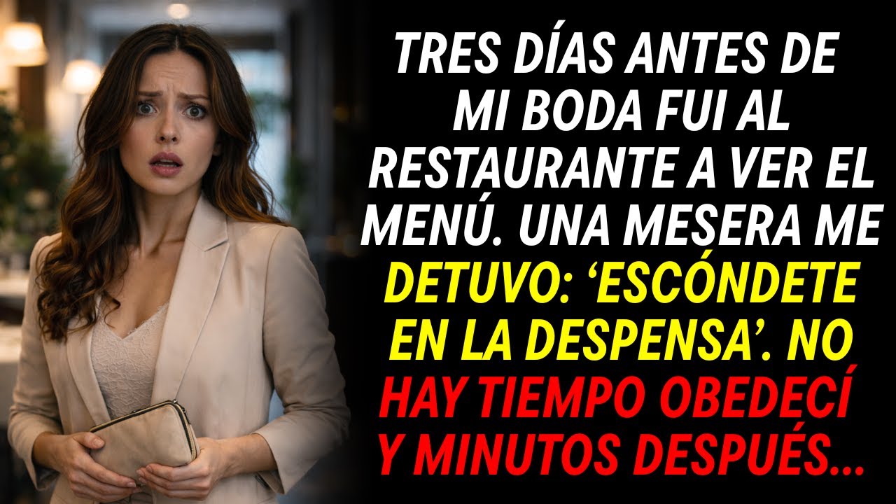 ¡Escóndete en la despensa, rápido! susurró la mesera. 10 minutos después, apareció mi esposo.