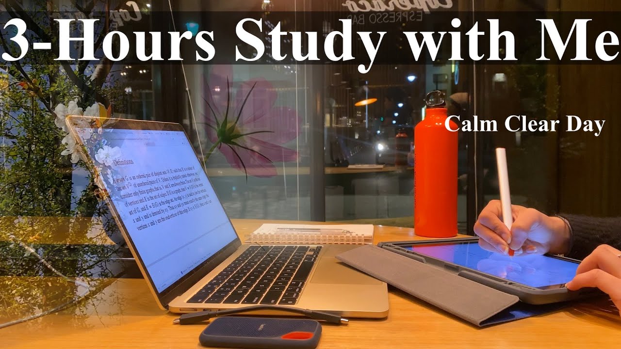 3 HOURS Study with me Cafe| Coffee Shop Ambiance| Background noise| Fire Sound| 4k| Mindful Studying