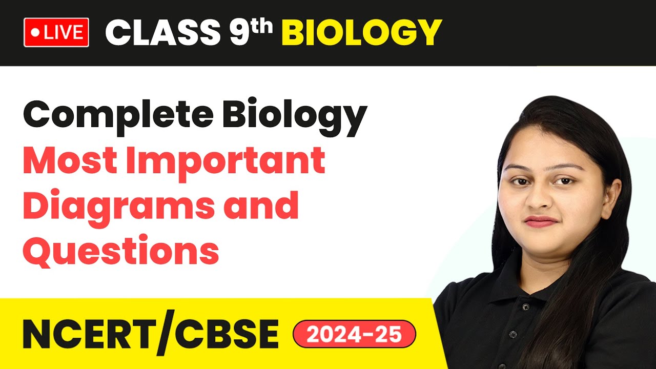 Complete Biology - Most Important Diagrams and Questions | Class 9 Biology | CBSE 2024-25 #live