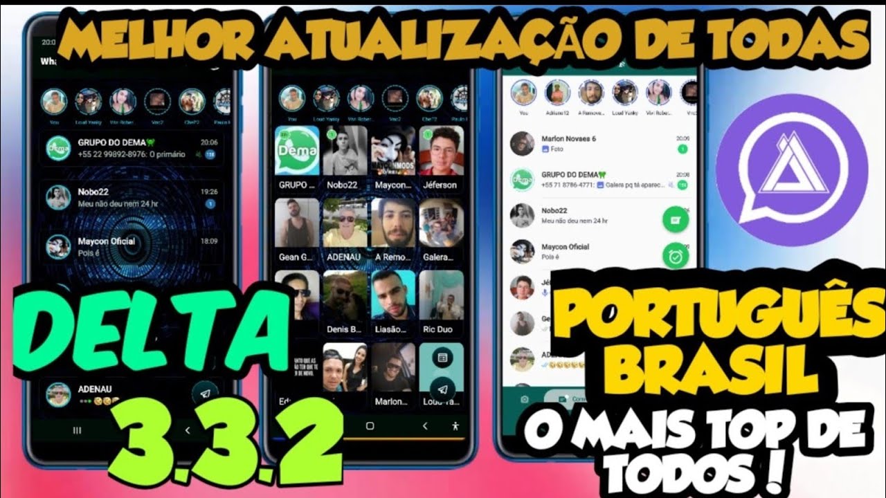 NOVO DELTA WHATSAPP COM EFEITOS NEON V3.3.2 EM PORTUGU&Ecirc;S BRASIL