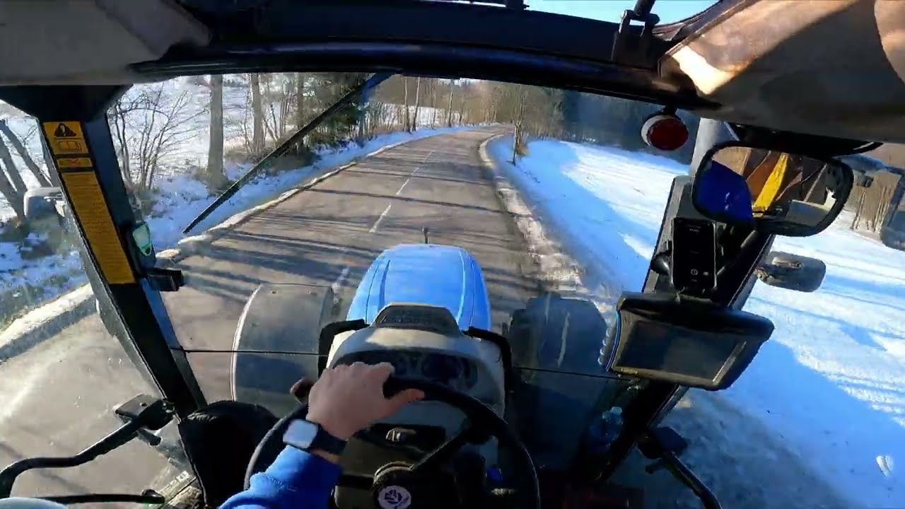 GoPro/Driver view -   Odvoz hnoje z hnojiště s New Holland T6080 a kontejnerem STS Opava