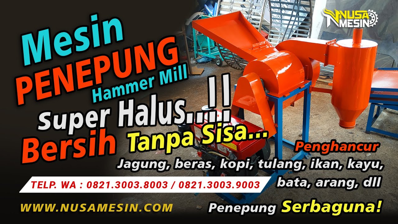 MESIN PENEPUNG HAMMER MILL Super Halus!! (MTBS300) TANPA SISA  Penghancur Jagung, tulang, ikan, kayu