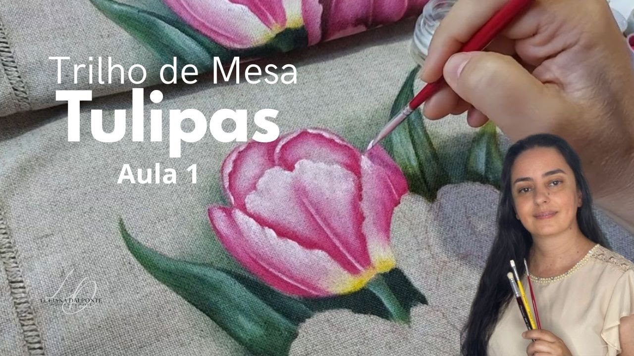 Aprenda a Pintar um Lindo Trilho de Mesa com Tulipas 🌷 | Aula 1 com Luciana Dalponte