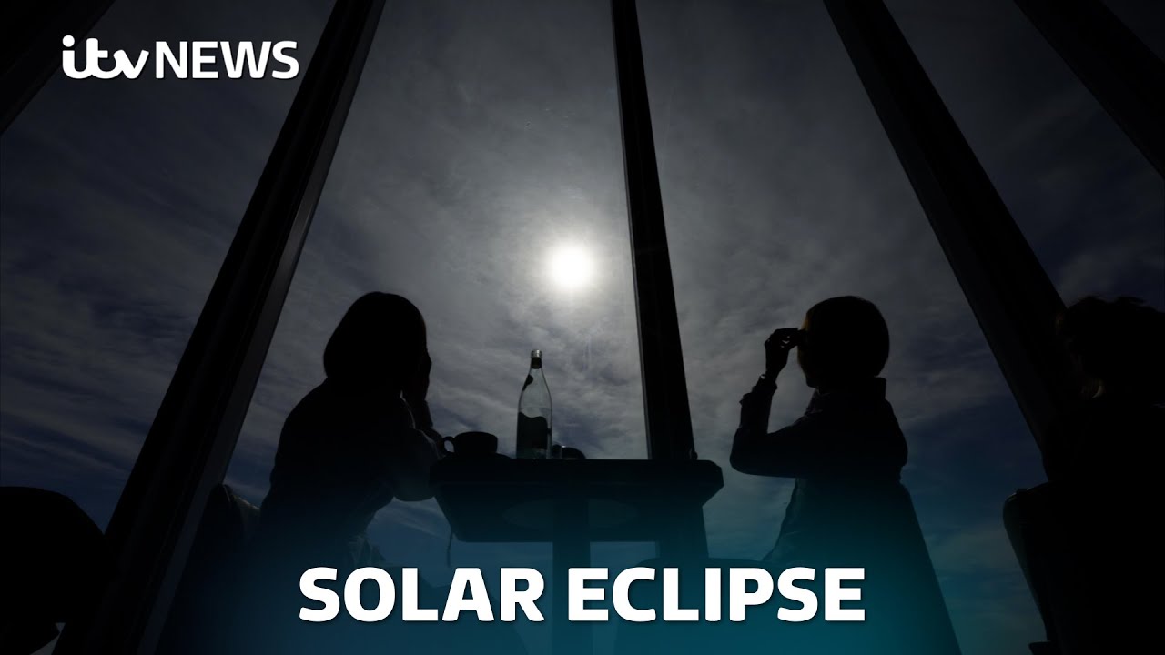 UK skygazers catch glimpse of partial solar eclipse | ITV News