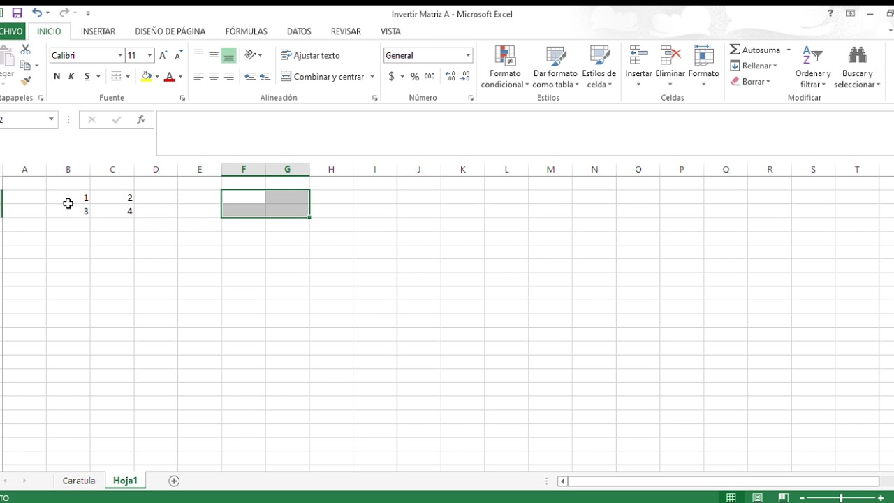 C&oacute;mo Invertir una Matriz en Excel