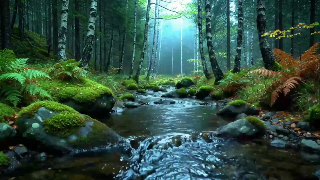 Forest River Sounds, Beautiful Birdsong, ASMR Water And Birds For Sleep