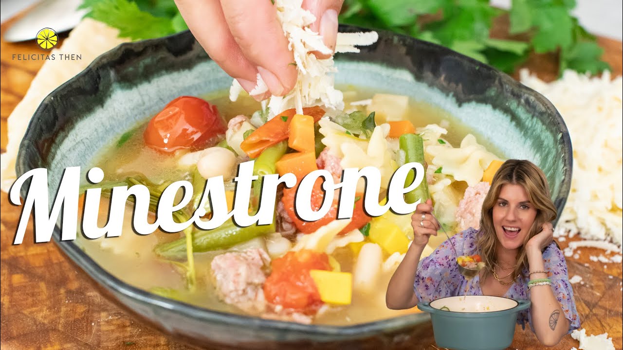 Bunte Minestrone | köstliche italienische Gemüsesuppe mit Nudeln | Felicitas Then