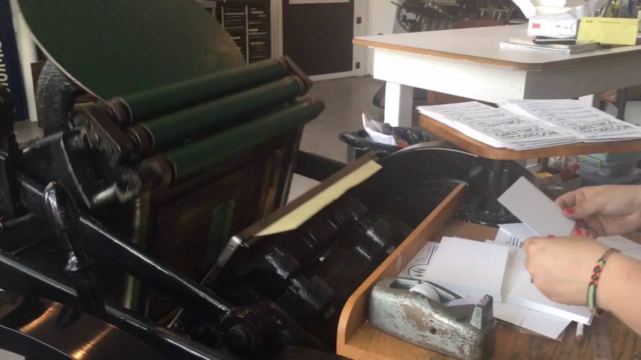 Antique letterpress in action