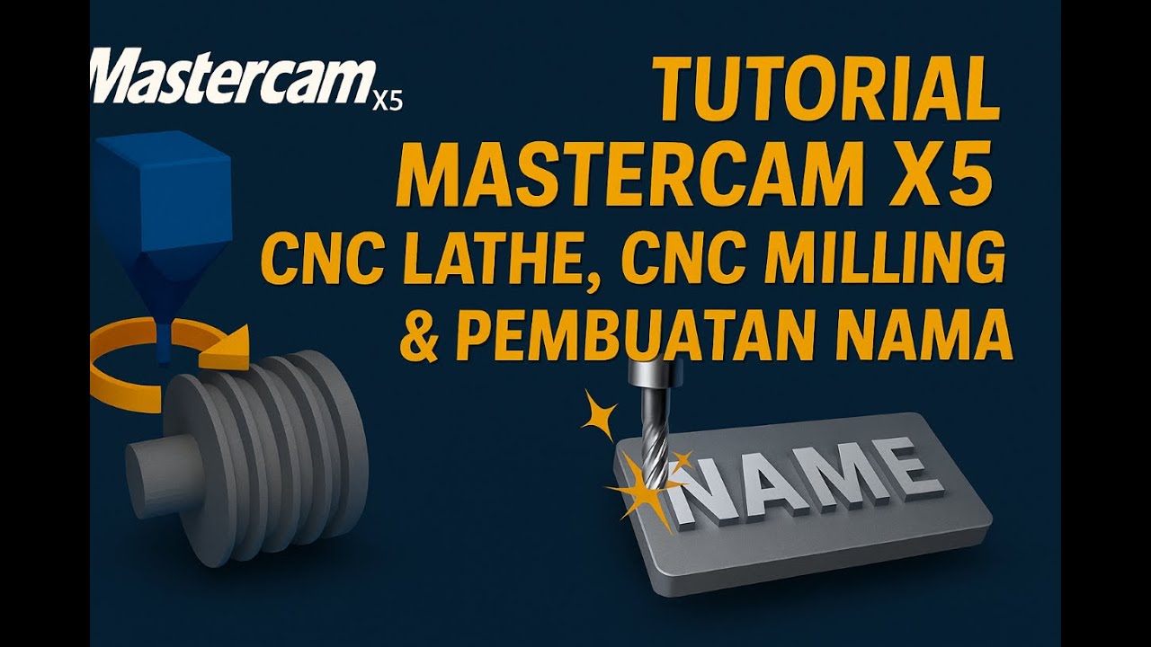 Mastercam X5 untuk Mahasiswa Teknik | CNC Lathe, Milling & Tulisan Nama