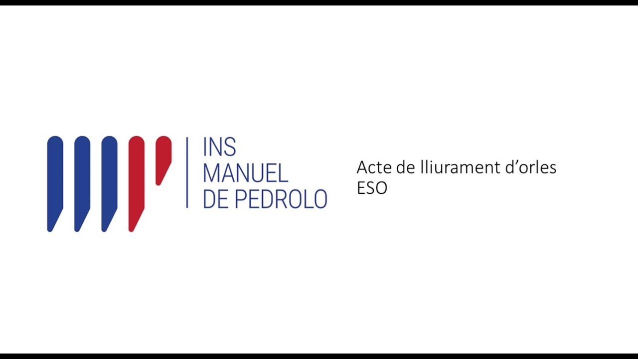 Acte de lliurament d'orles ESO - INS Manuel de Pedrolo