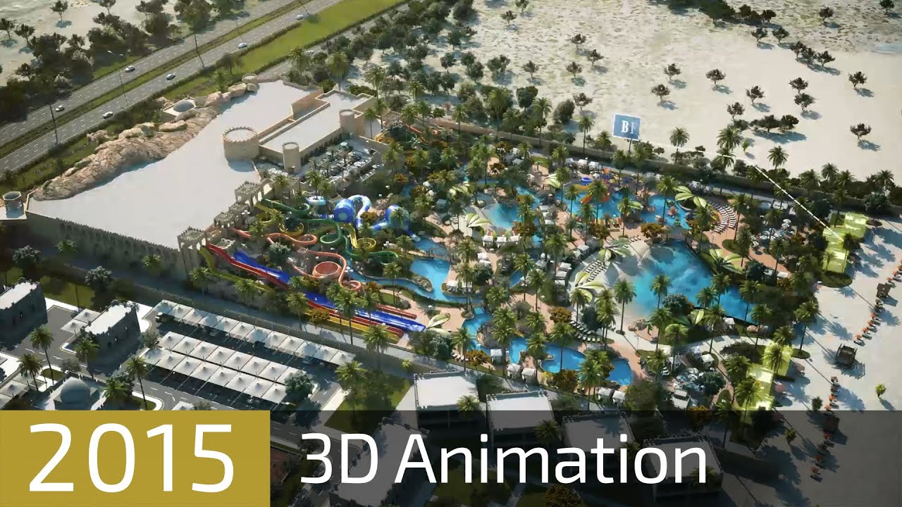 Oman Water Park 3D animation Walkthrough