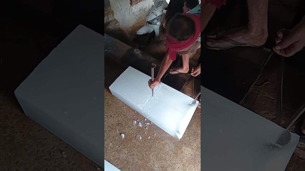 ice block cutting #ice #icefactory
