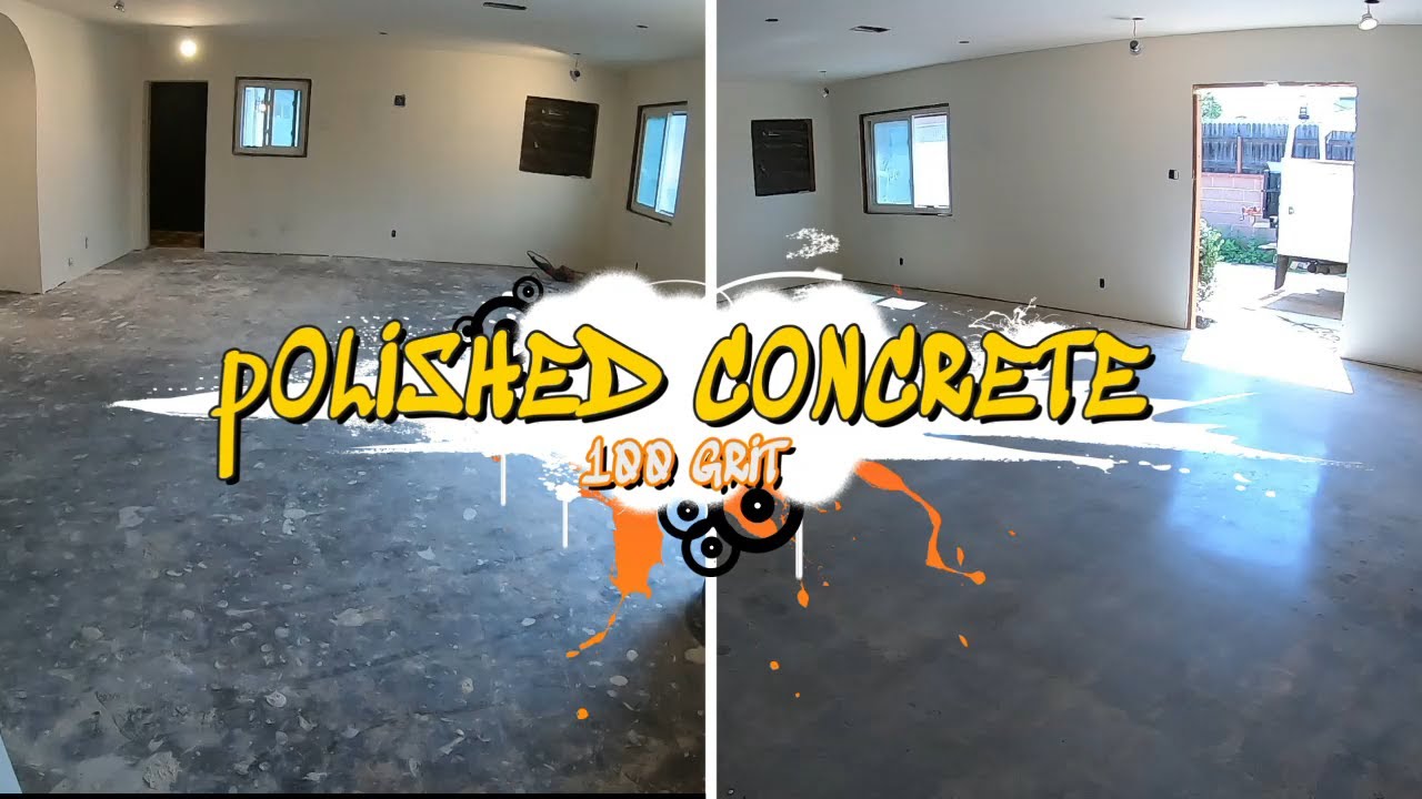 Polishing a House Floor 100 Grit #polishconcrete #concreterestoration