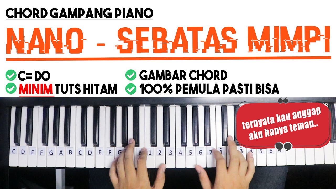 Tutorial Chord Piano | Nano - SEBATAS MIMPI | Mudah Dipahami Untuk Pemula