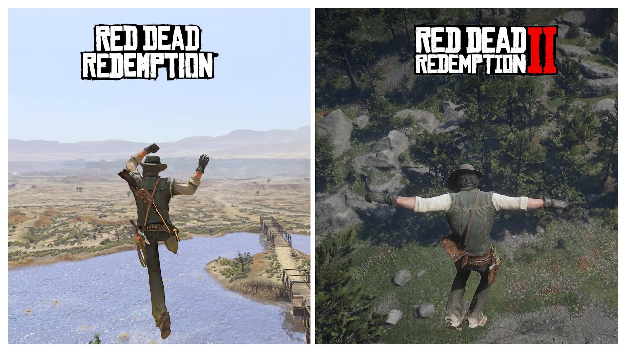 RDR 1(PS4) vs RDR 2 - Comparison of Physics and Actions!