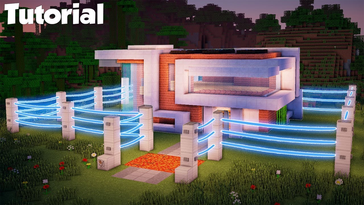 Minecraft: Как построить современный дом, защищенный от мобов (безопасный дом из редстоуна)