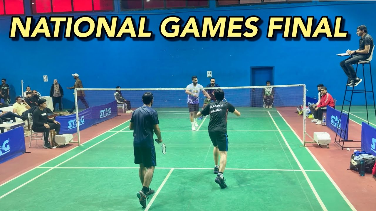 National games final Raja haider & Raja hasnain vs Larosh khan & Awais zahid pakistan badminton 