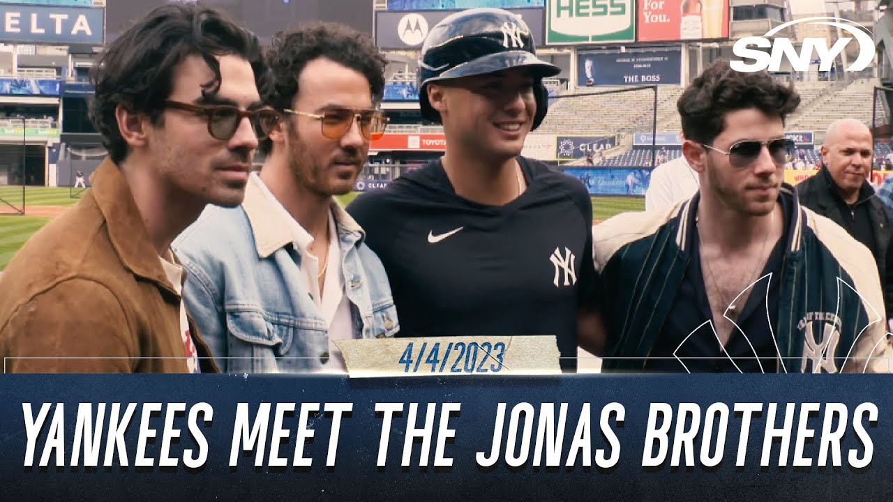 Aaron Judge and Anthony Volpe meet the Jonas Brothers at Yankee stadium | New York Yankees | SNY