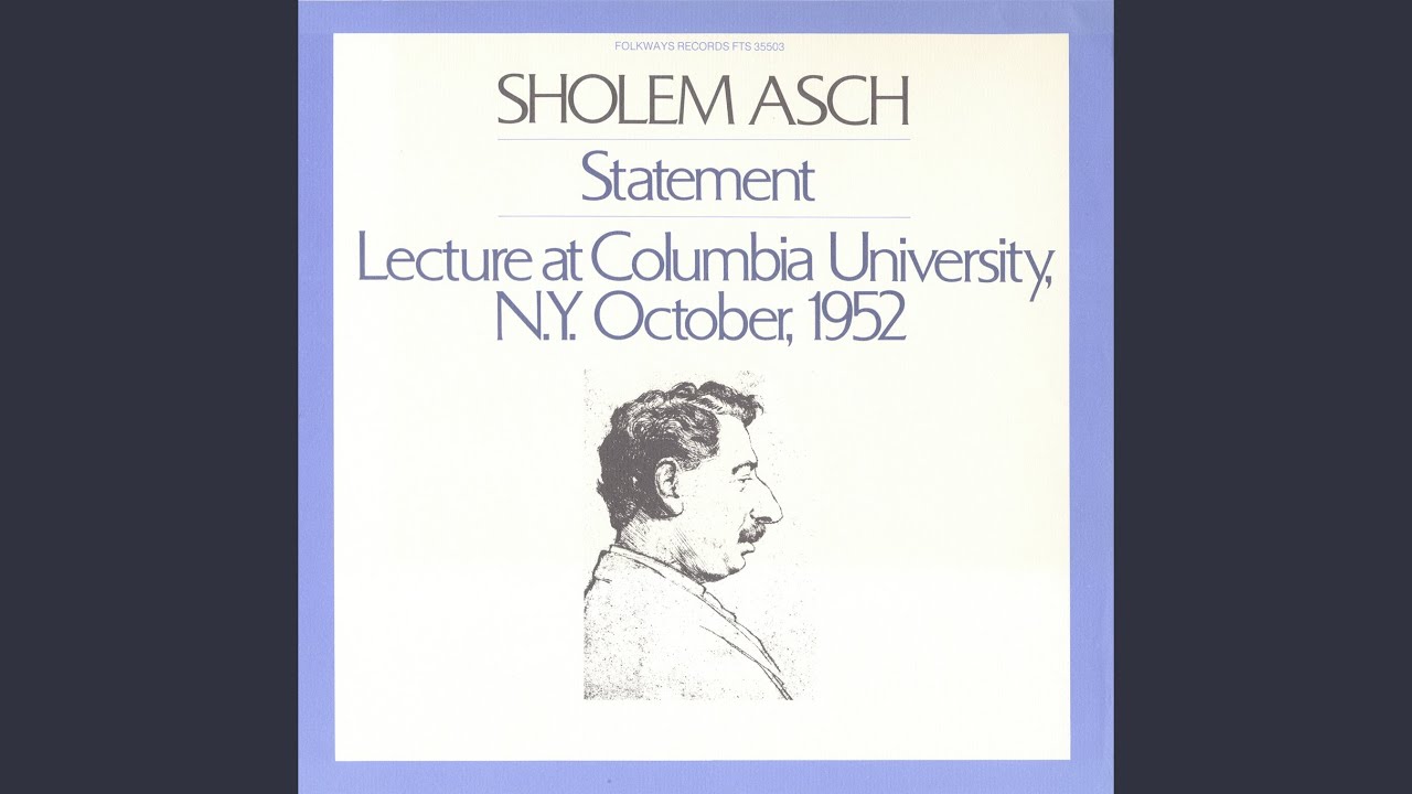 Lecture: In October 1952 at Columbia University