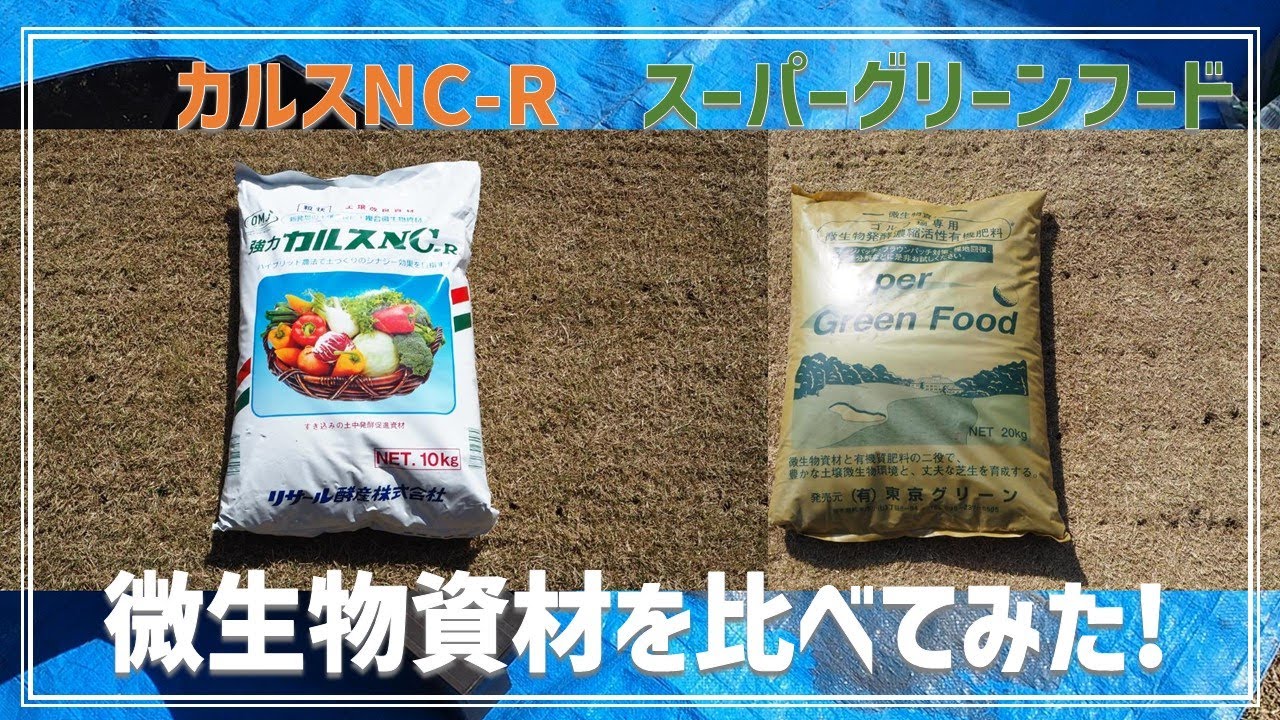 カルスNC-R　スーパーグリーンフード　微生物資材を比べてみました！