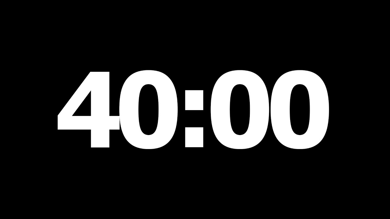 40 Minute Countdown Timer | Study | Focus | No Music