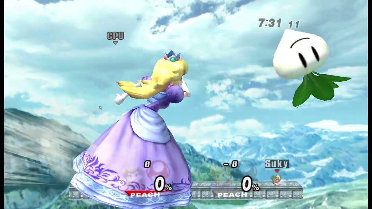 Growing Peach (Me) vs Giant Growing Peach (CPU level 9)