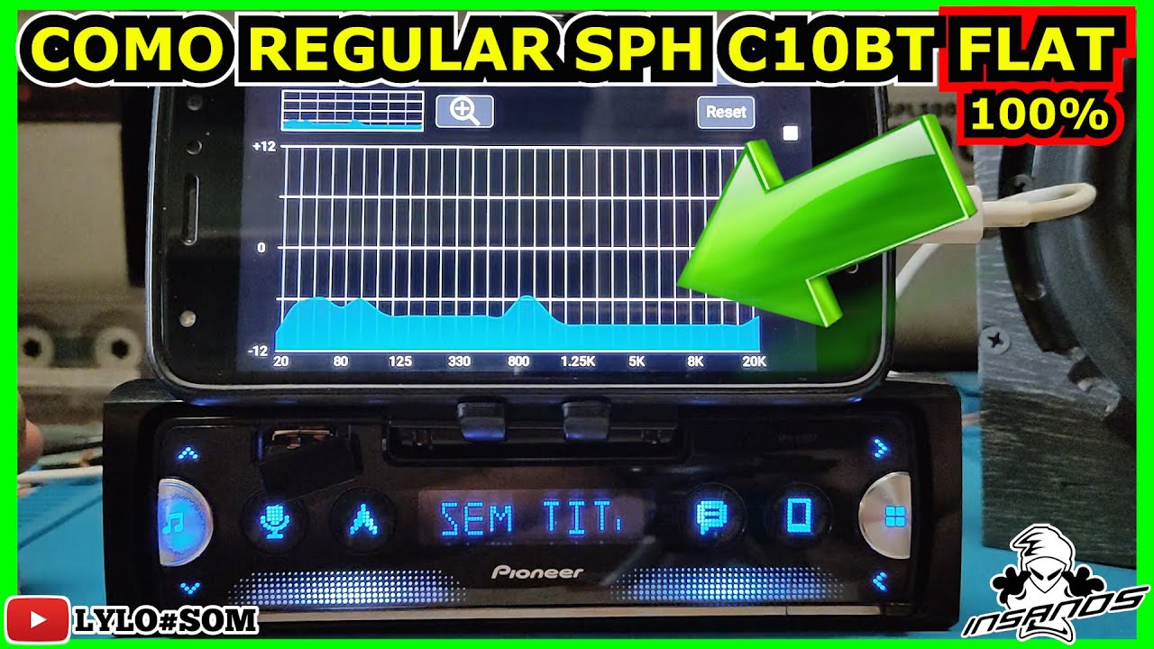 Como regular som automotivo radio toca cd pioneer SPH C10bt  Flat - MIXTRAX how to regulate