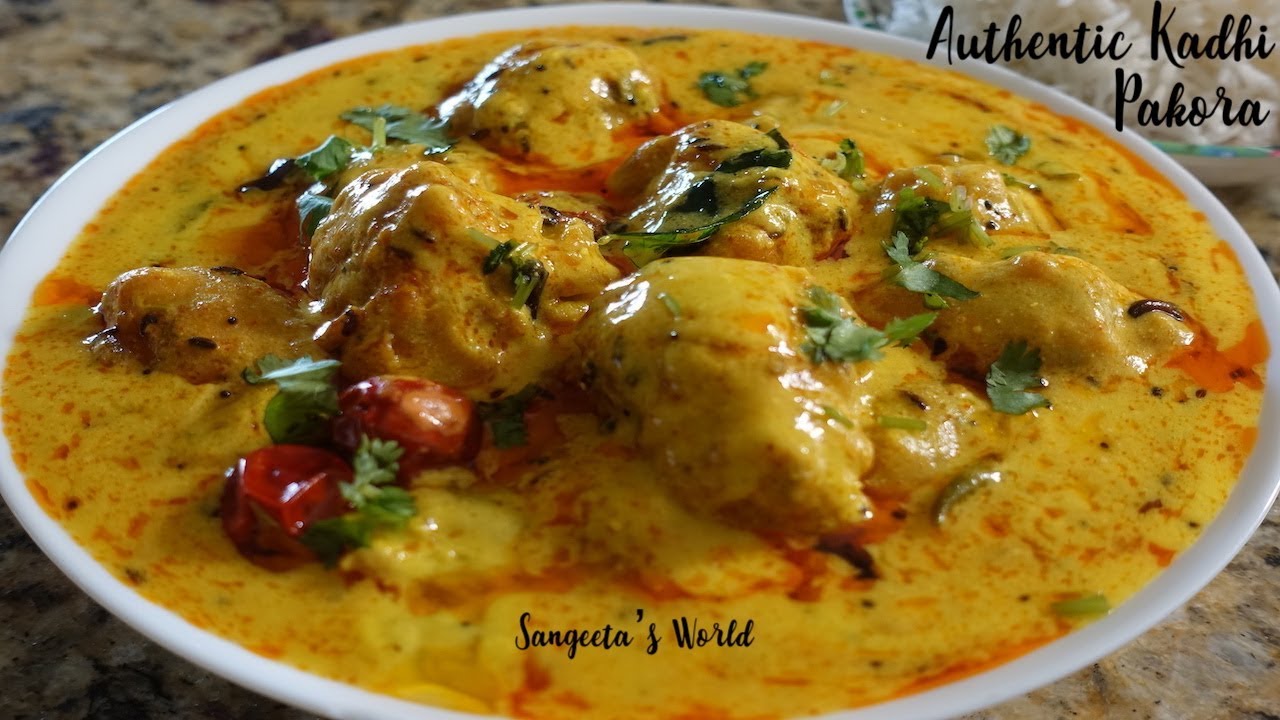 Kadhi Pakora Recipe • Punjabi Style Kadhi Pakora • Sangeeta's World