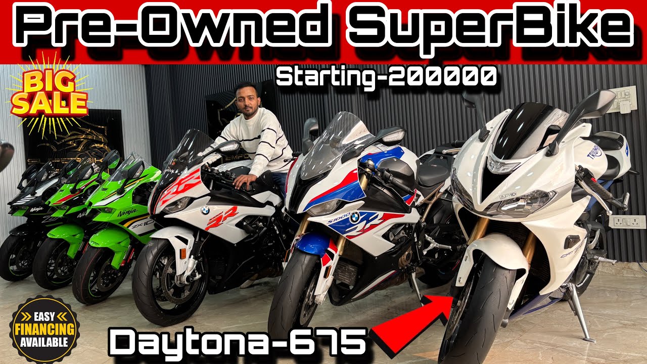 Used PreOwned SuperBike big sale in Delhi 2025 || Daytona-675 ZX-10R Bmw S-1000RR Z-900 Hayabusa 😍