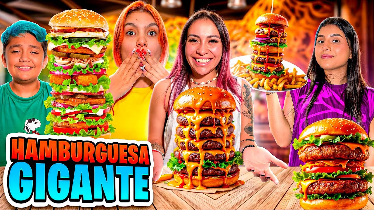 COMIENDO LA HAMBURGUESA MÁS GIGANTE DEL MUNDO “Nos cayó mal” 😭🍔