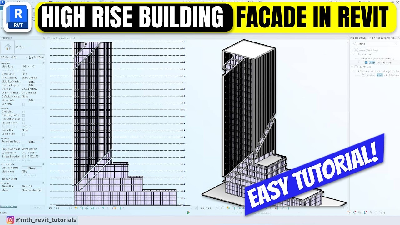 Как смоделировать фасад высотного здания в Revit (простой способ)