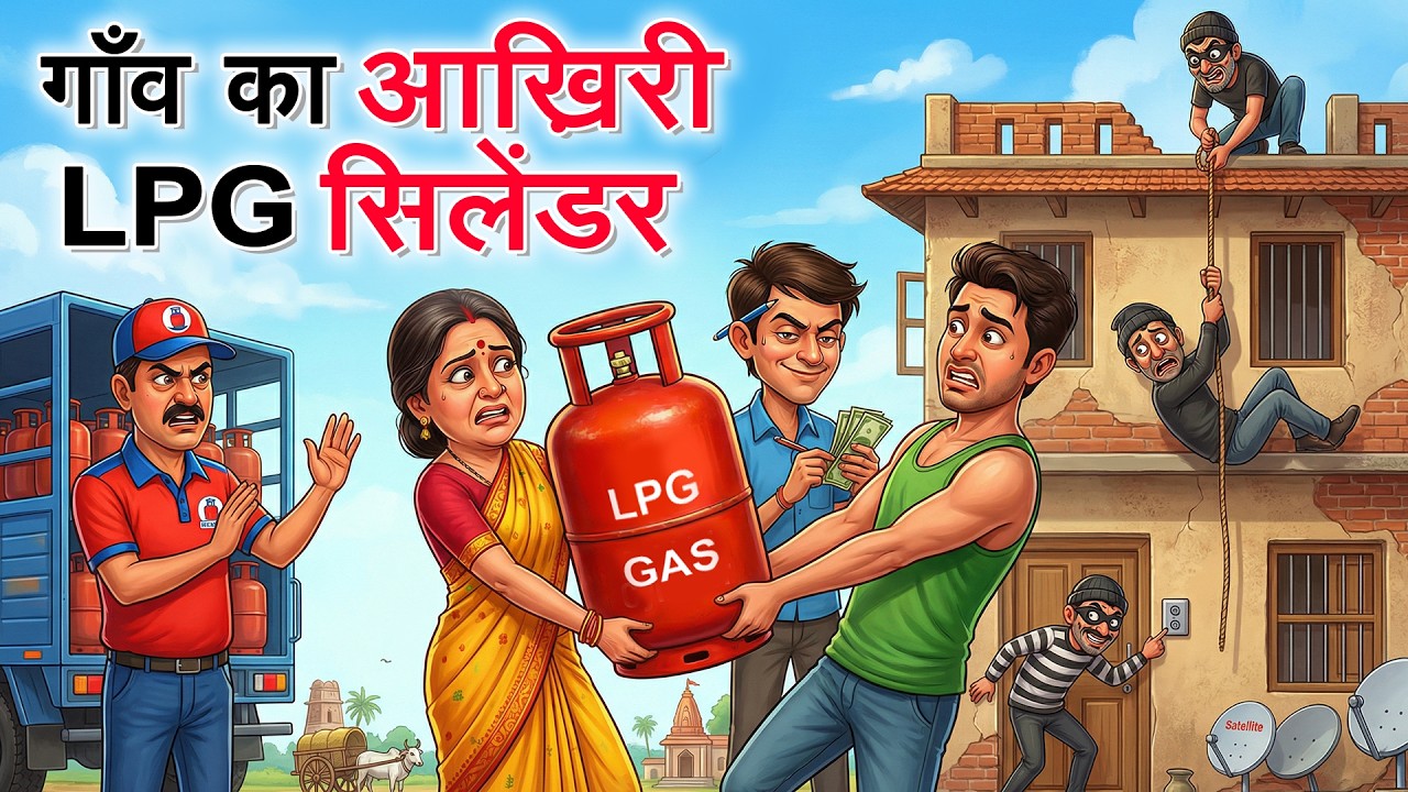 गांव का आखिरी LPG सिलेंडर | LALCHI CYLINDER WALA | HINDI KAHANIYA | CARTOON STORY | HINDI STORIES |