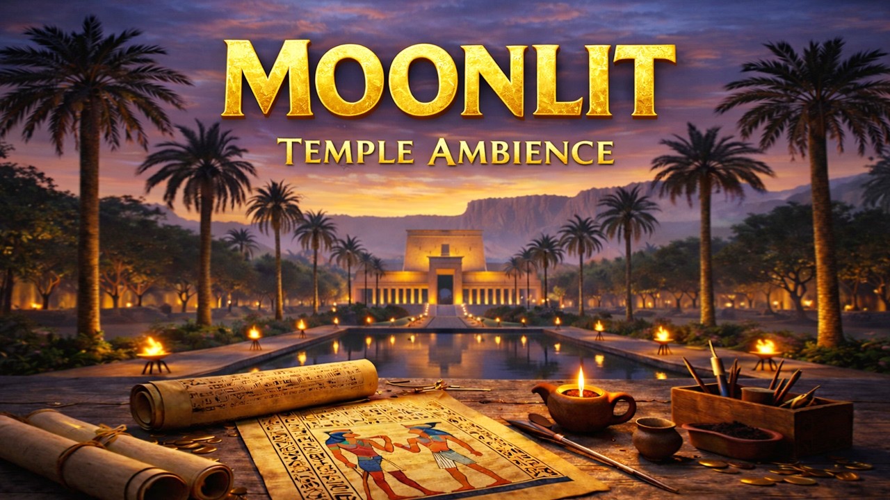 Ancient Egyptian Moonlit Temple Ambience | Music for Deep Sleep