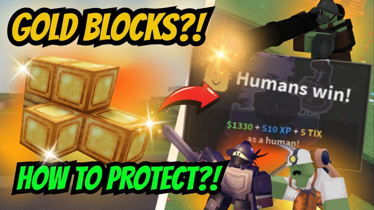 How to NEVER Lose a Gold Block?!? ⚔️ | Zombies Vs Humans Roblox