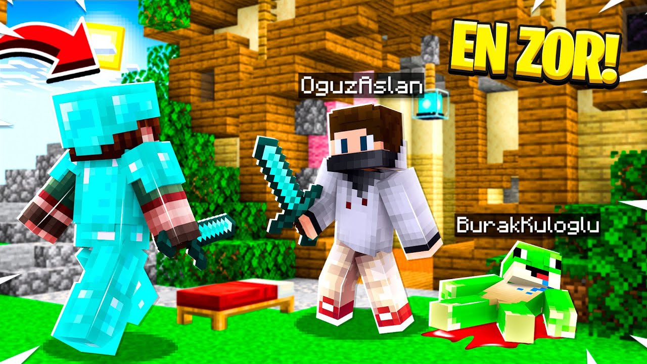 4 KİŞİYLE TEK KAPIŞTIM - Minecraft Bed Wars ( EN ZOR )