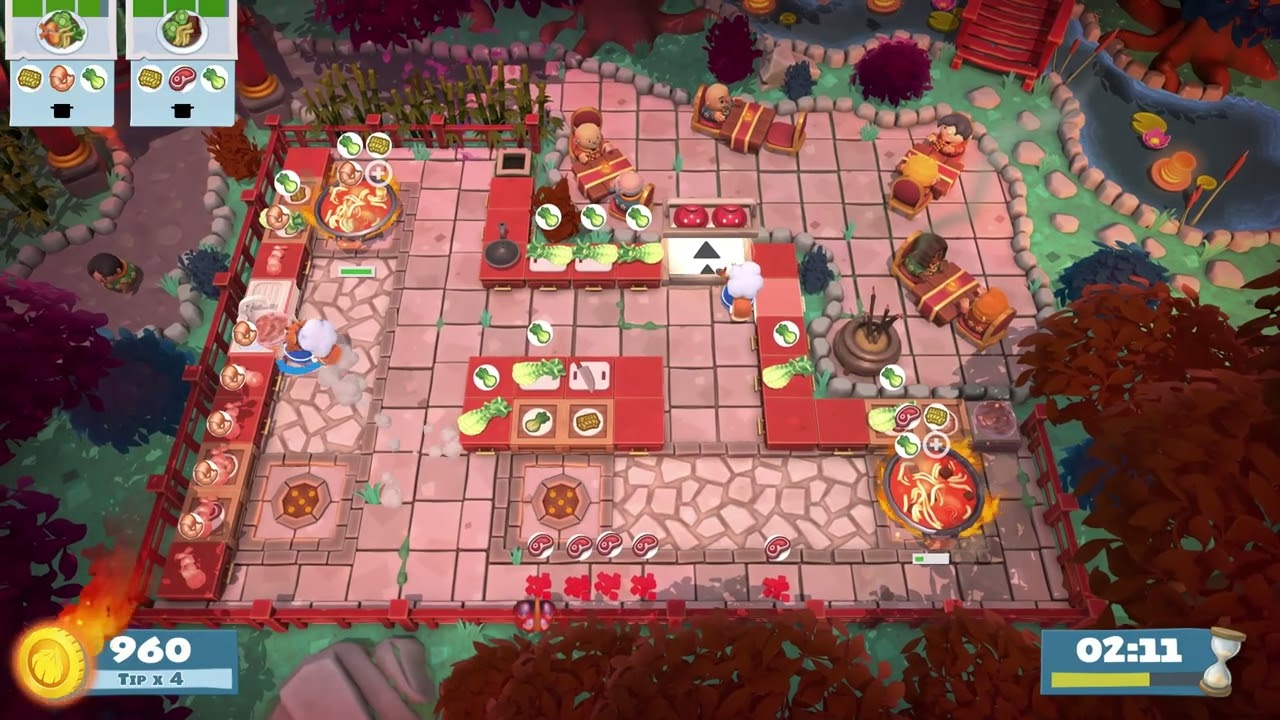 Overcooked! 2 - Spring Festival 1-1 (1 player) Score: 2156