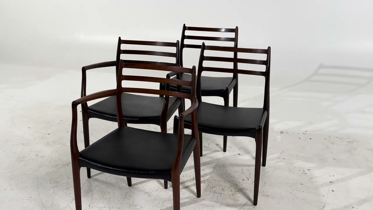 Niels Moller Model 78 & 62 Mid Century Danish Rosewood Dining Chairs - Set of 4