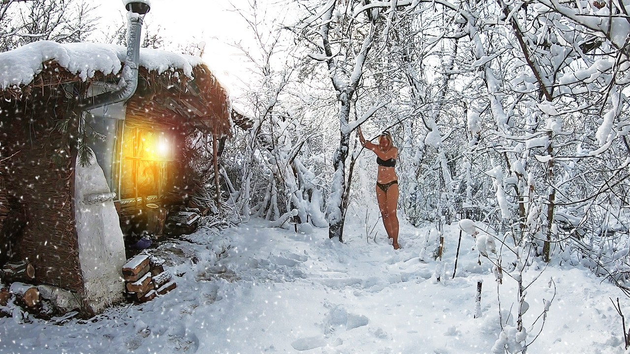 Alone in a Small Hut After an Overnight Snowstorm