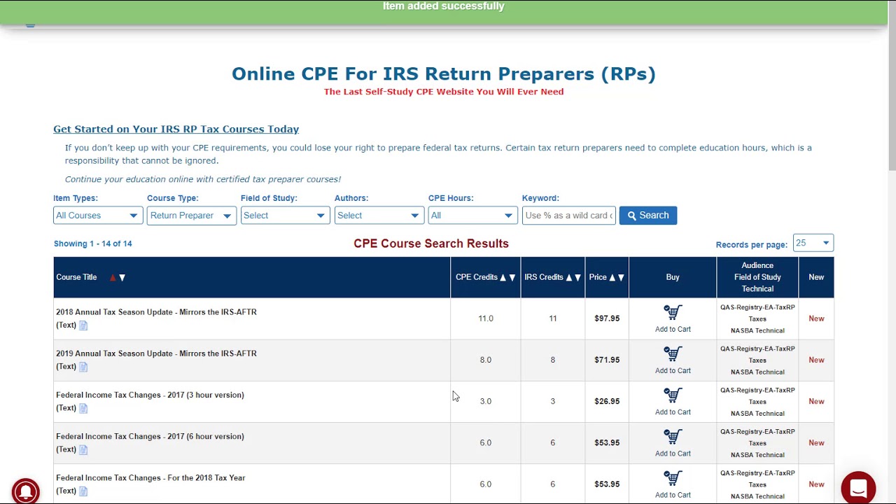 IRS Continuing Education Courses - IRS CE for EAs