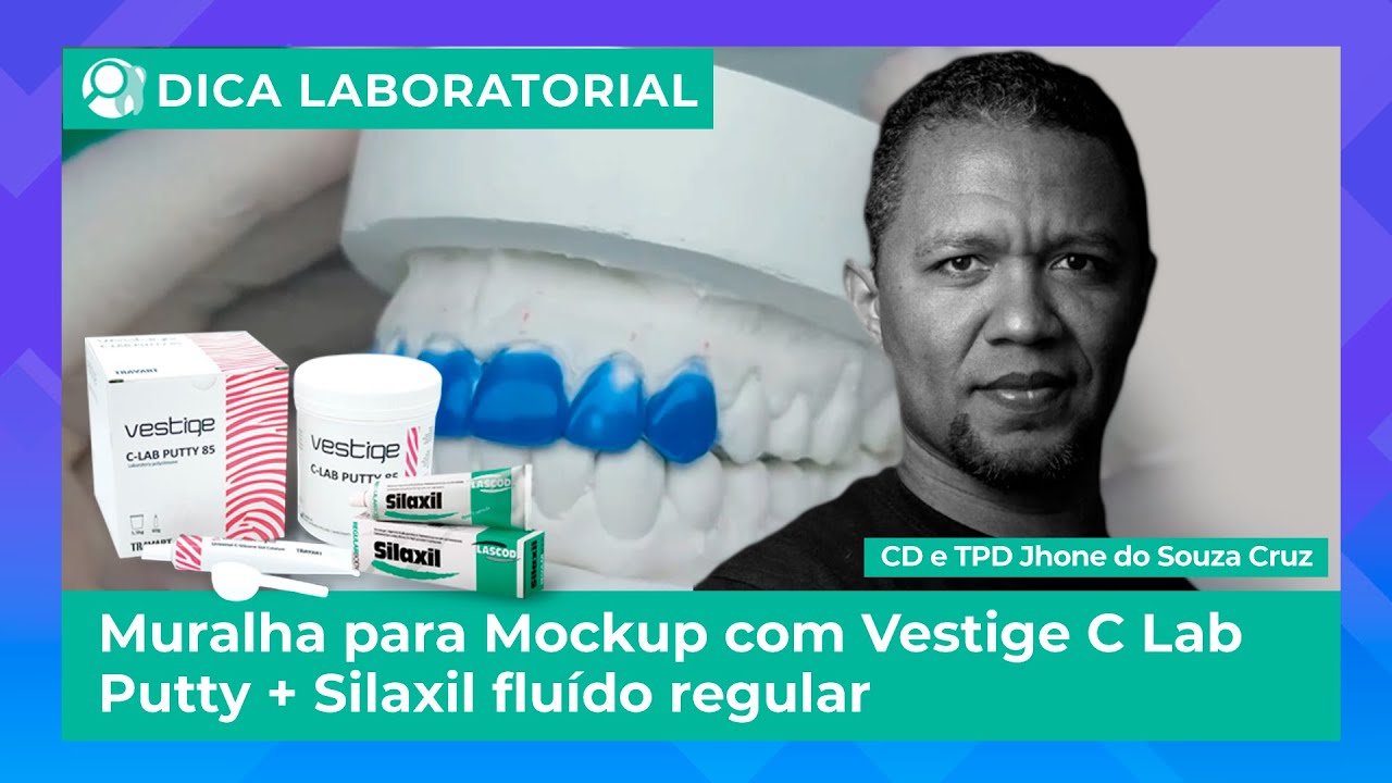 🦷Dica Laboratorial - Muralha para Mockup com Vestige C Lab Putty + Silaxil flu&iacute;do regular
