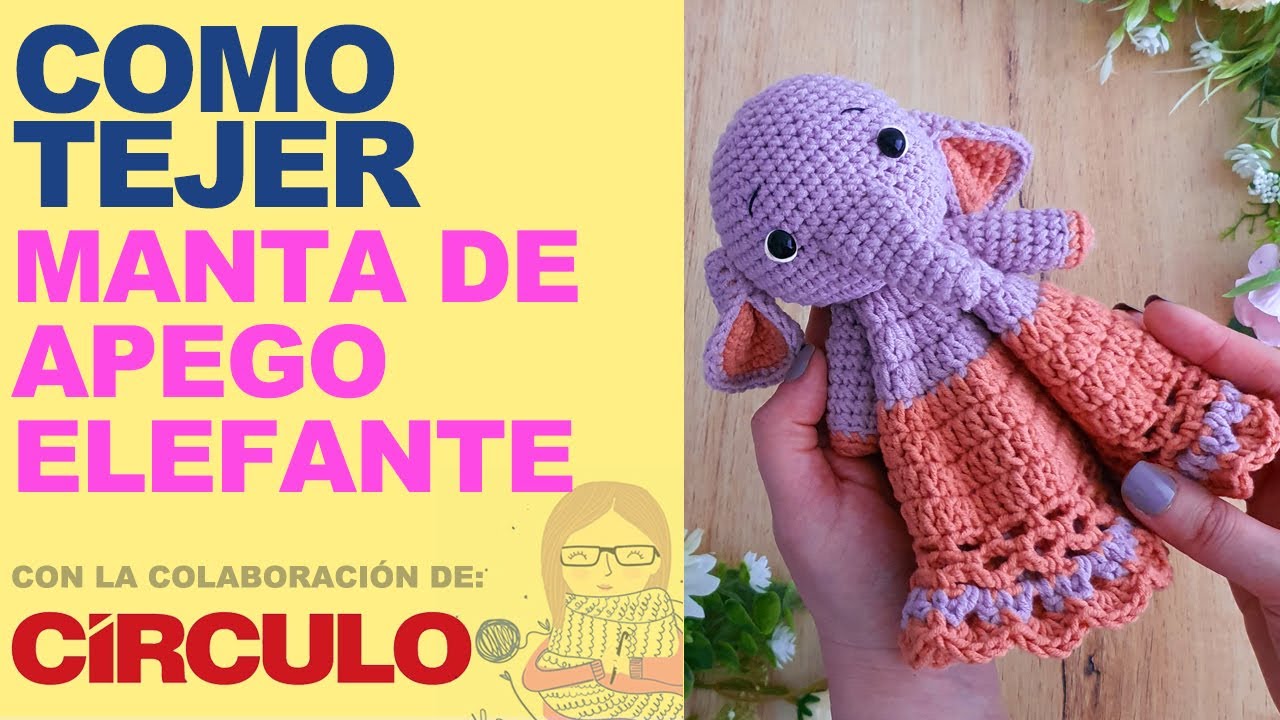 MANTA DE APEGO para bebé a crochet - ELEFANTE crochet amigurumi paso a paso en ESPAÑOL - ENG SUBS