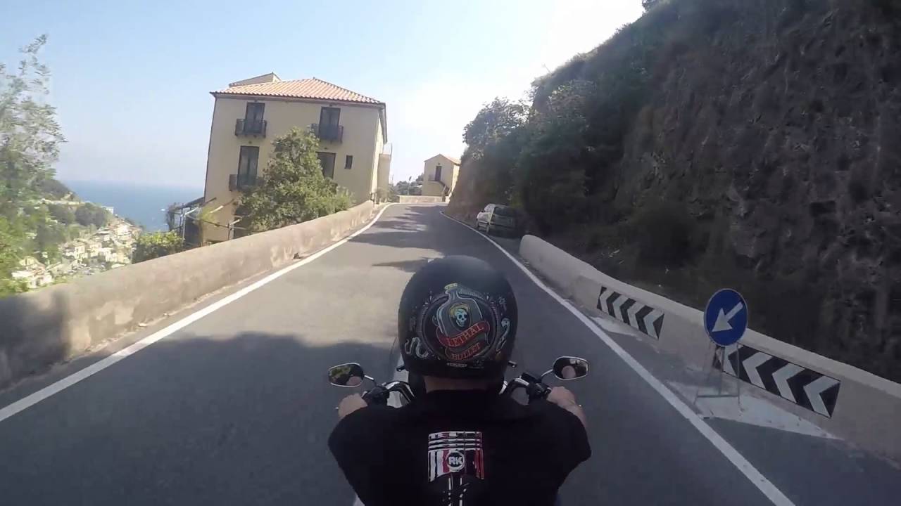 The Amalfi coast road (in full on a motorcycle)