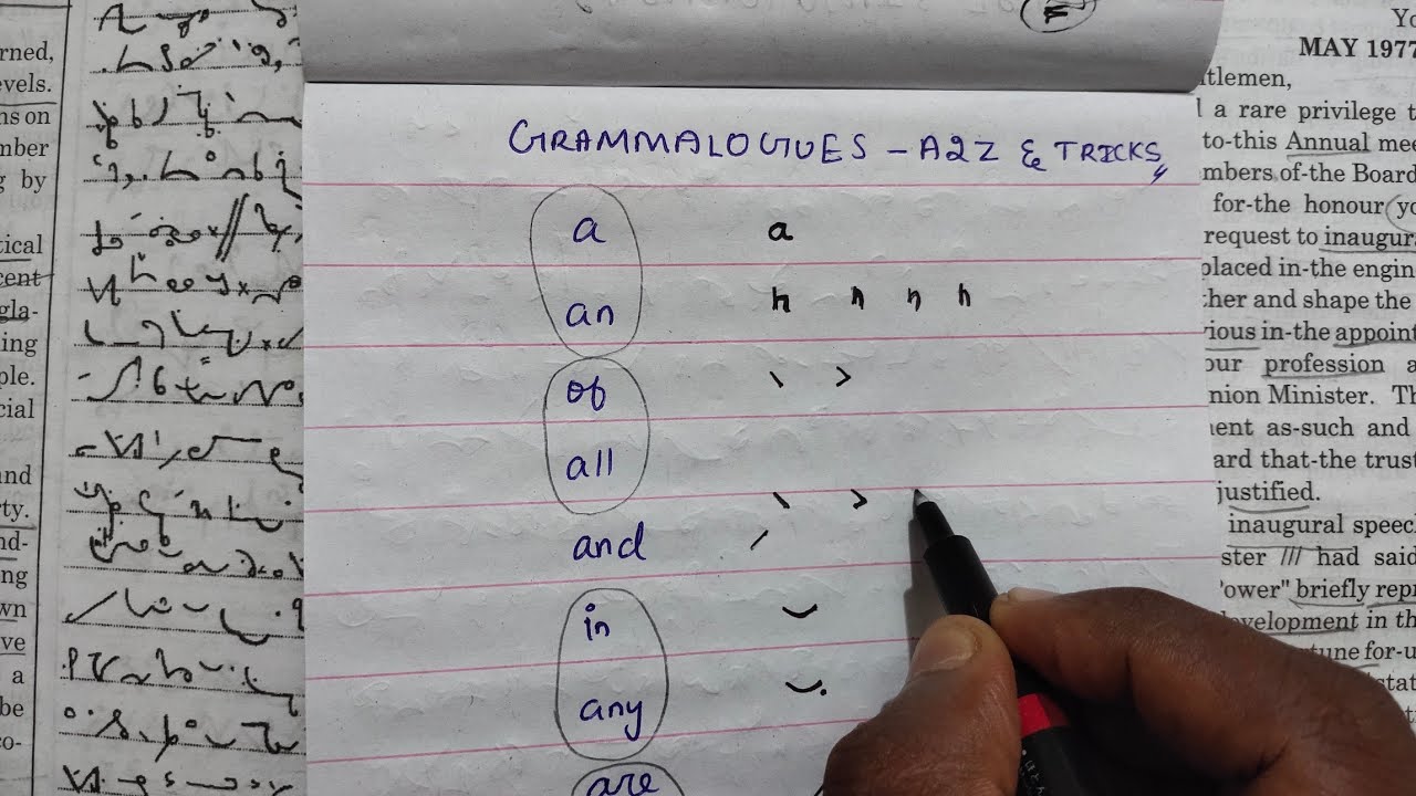 All Gramalogues tricks  [A to Z] english shorthand junior.