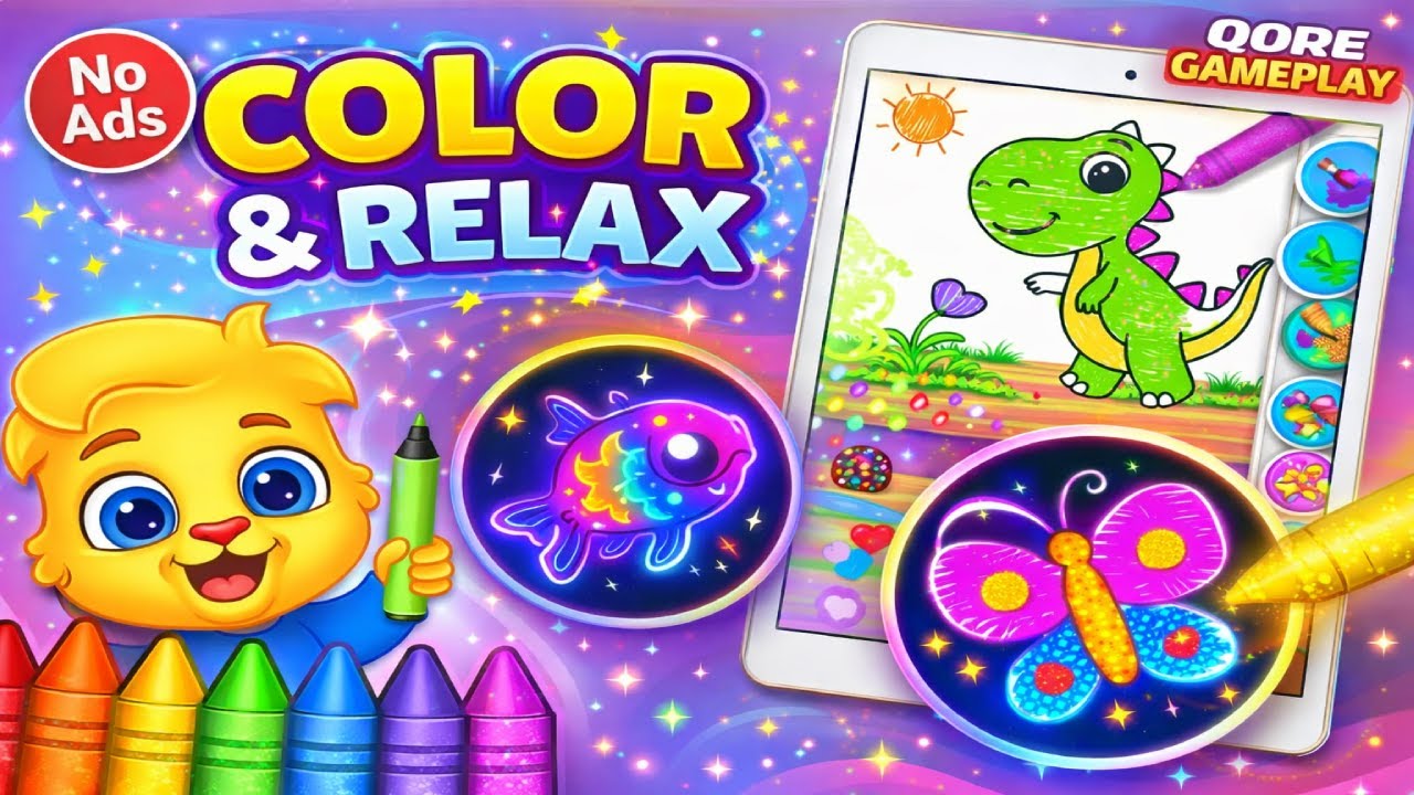 Coloring Games iPad Gameplay 🎨 | Painting, Glow & Fun for Kids