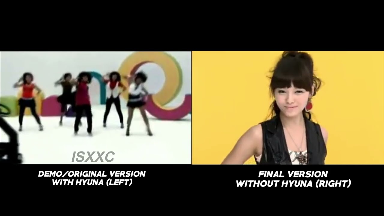 WONDER GIRLS - TELL ME (HyunA Comparison) | (Side By Side)