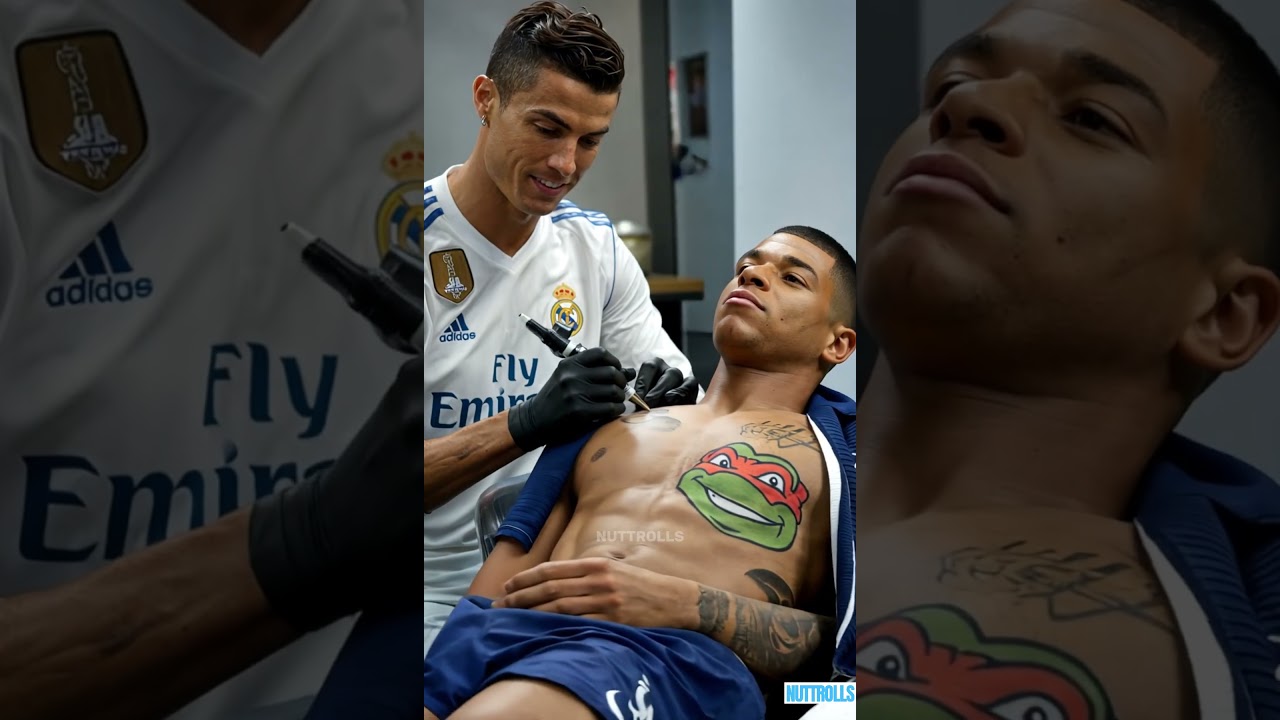 Ronaldo tattoo shop😂😂 #ronaldo #mbappe